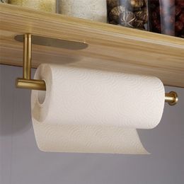 Toilet Paper Holders Adhesive Holder 304 Stainless Steel Stand Towel Rack Tissue Roll Hanger for Kitchen Bathroom Free Nail 220924