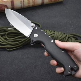 New H0915 AD-10 Survival Folding Knife S35VN White / Black Stone Wash Drop Point Blade Nylon Plus Glass Fiber Handle Tactical Knives with Retail Box