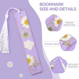 Pressed Dried Flower Resin Reading Page Markers With Tassel Daisy Book For Readers Teachers Students Mothers Day Gift