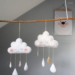 Decorative Figurines Cute Smiling Clouds Nordic Wind Baby Kids Room Nursery Home Cloud Raindrop Wall Hanging Decor Stickers Decal Gifts