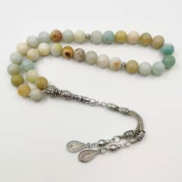 Strand Natural Amazonite Stone Tasbih Turkish Bracelet 33 66 99 Muslim Prayer Bead Islamic Accessories Eid Gift Arabic Fashion On Hand