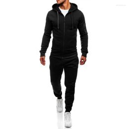 Men's Tracksuits Men's ZOGAA Men Sets Two Piece Hoodie Sweatshirts Tops And Pants Tracksuit Male Casual Solid Sweatsuit Man Clothing