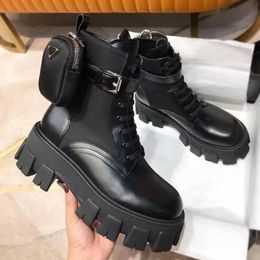 Boot Fashion Pocket Platform Woman Winter Lace Up Martin Female Sole Pouch Ankle Boota Mujer Plus Size 43 220924