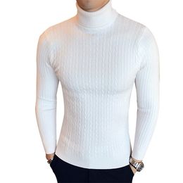 Mens Sweaters Kış Kış Yüksek Boyun Kalın Sıcak Sweater Burtleneck Marka İnce Fit Kazak Triko Erkek Çift Yakalı 220923