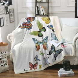 Blankets Flying Butterflies Sherpa Blanket For Beds Aminal Plush Throw Kids Adults Bedding