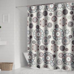 Shower Curtains Bohemian Mandala Bathroom Geometric Waterproof Bath Curtain Bathtub Bathing Cover Large Wide 12 Hooks 220922