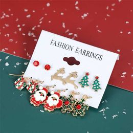Christmas Decorations Earrings Snowman Bells Snowflake Hanging Earings Merry Decoration Gifts Navidad Xmas Year 220926