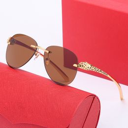 sunglasses designer sunglasses men Optional frameless UV400 protection lenses with box brand Leopard legs sun glasses carti glassess