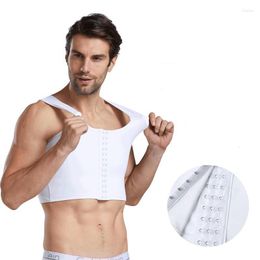 Men's Body Shapers Men's Men Breasted Shaper Tight Skinny Tummy Waist Trainer Vest Crop Tops Elastic Abdomen Tank Slimming Boobs Gym