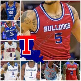 Mitch Louisiana Tech Basketball Jersey NCAA College Karl Malone DaQuan Bracey Ledoux Amorie Archibald Jean Muhammed P.J. Brown Millsap