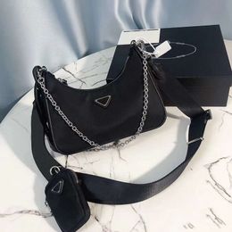 Evening Bags Lady 3 Piece Crossbody Bag Luxury Wallet Designer Bags Black Nylon Hobo Shoulder Bag Men Women Chain Handbags Fashion Small Me