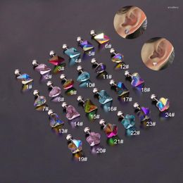 Stud Earrings 1Piece Korean Colourful For Women 2022 Trend Jewelry Cute Heart Dangle Zircon Piercing Teens Ear Cuff
