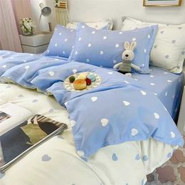 Bedding sets Doublesided Heart Pattern King Size Duvet Cover Set with Bed Sheet Pillow Cases Comforter Covers Cozy Durable Bedding Set Soft 220924