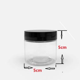 PET bottle 3.5G 60ML Clear Plastic Jar Empty Dry herb flower Cosmetic container smell proof 5x5cm