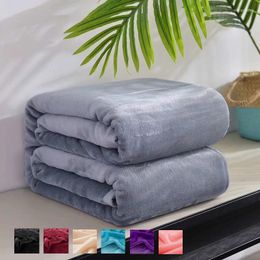 Blankets Topfinel Fleece Blanket Solid Colour Warm Soft Coral Plaid Throw On Bed Sofa Cover Travel Bedspreads Sheets