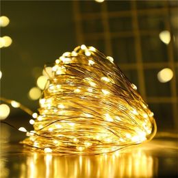 Other Festive Party Supplies 1m 2m 10m Battery operated Garland Christmas Decorations for Home Festoon Led Light Year 220922