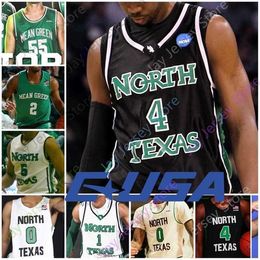 Mitch Custom 2020 North Texas Mean Green Basketball Jersey NCAA College Javion Hamlet Umoja Gibson Zachary Simmons James Reese Deng Geu