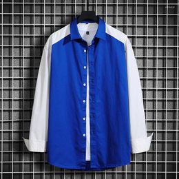 Men's Casual Shirts 2022 Men Clothing Spring Summer Men's High Quality Long Sleeve Loose Button Collar Black Blue