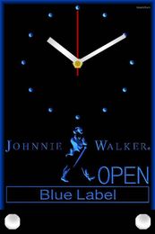 Wall Clocks Tnc0023 Johnnie Walker Whiskey OPEN Bar Table Desk 3D LED Clock