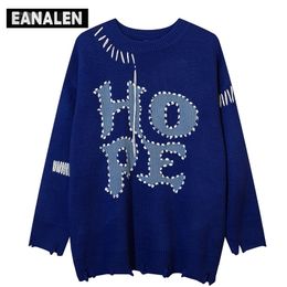 Maglioni da uomo Harajuku Retro Lettera Cucitura Star Jumper Maglione lavorato a maglia Maglione oversize gotico invernale da uomo Maglione spesso nonno brutto Maglione da donna 220926