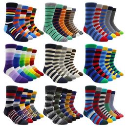 Men's Socks Size 41-48 Casual Fashion Cotton Funny Long Women Contrast Colour Rainbow Larger Stripe for 220924