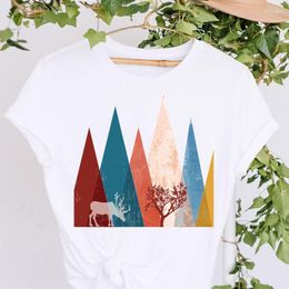 Women's T Shirts Women's T-Shirt T-shirts Women Fashion Short Sleeve Trend Watercolour Print Clothes Graphic Tshirt Style Lovely Top