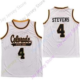 Mitch 2020 New NCAA Colorado State Jerseys 4 Isaiah Stevens College Basketball Jersey White Size Youth Adult All Stitched