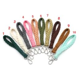 Manufacturer's new cotton rope hand-woven key chain bracelet Nordic style weaving pendant foreign trade supply