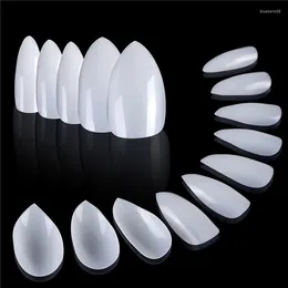 False Nails 600Pcs White Transparent Fake Art Uv Gel Fingernails Press On Stiletto Acrylic Tip Full Cover Manicure