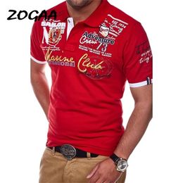 Men's Polos ZOGAA T-shirt Men Summer Short Sleeve Casual Slim Fit Large Size XS- 4XL Solid Trendy All-match Chic Letter Printed 220924