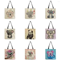 Evening Bags High Capacity Ladies Shopping Bag Women's Shoulder Beach Travel Handbag Cute Cartoon Animal Koala Print Outdoor Eco