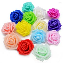 Decorative Flowers 20pcs/lot Handmade 6cm Artificial Foam Roses PE Rose Flower Head DIY For Wedding Home Festival Scrapbook