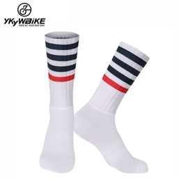 Men's Socks YKYWBIKE Anti Slip Silicone Aero Whiteline Cycling Men Bicycle Sport Running Bike 220924