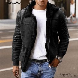 Men's Jackets 2022 Autumn Winter Men Leather Suede Plush Solid Casual Man Outerwear Coats British Fashion Windbreaker Camperas Clothes