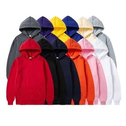 Men's Hoodies Sweatshirts Men Women Solid Color Black Red White Gray Pink Pullover Fleece Fashion Brand Autumn Winter Casual Male Tops 220924