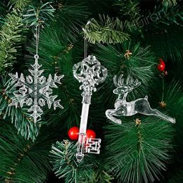 Christmas Decorations Christmas Acrylic Transparent Pendant Xmas Tree Ornaments Merry Christmas Decoration for Home Navidad Gifts Year 2023 220926