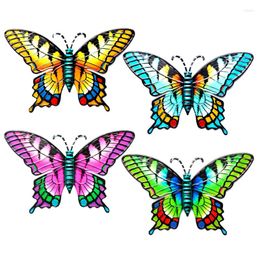 Decorative Figurines Set Of 4 Metal Butterfly Wall Ornament Home Hanging Decor Perfect For Bedroom Living Room Office Decoration