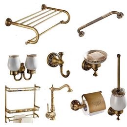 Towel Racks Brass Collection Carved Paper Holder Bathroom Accessories Antique Products wall mounted brass bathroom hardware set 220924