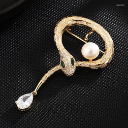 Brooches Creative Snake Shape For Women Luxury Crystal Zircon Pins Brooch Vintage Long Broches Animal Jewelry Christmas Gift