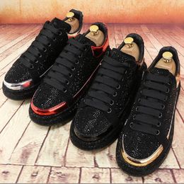 Golden Rhinestone Men Shoes Fashion High Tops Print Punk Sneakers Hip-Hop Casual Flats Ankle Boots Zapatillas Hombre DH1