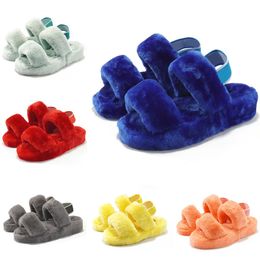 furry Slippers Sandal Ladies Plush women shoes red blue Warm Indoor blue Flat Fur black size eur 36-44