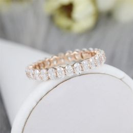 Cluster Rings CxsJeremy Solid 14K Rose Gold Oval Cut Engagement Ring Vintage Full Stacking Bridal Promise Anniversary Gift 220922