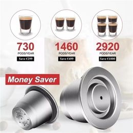 Coffee Filters ICafilas Refillable Stainless Steel Espresso Maker Capsule For Nespresso Machine Reusable Filter Pods 220922