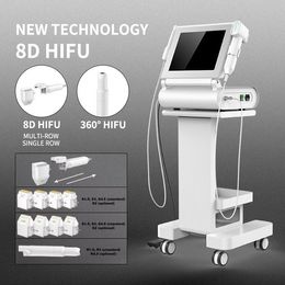 Professional 360 Ring Painless 8D HIFU Depth Cartridges Ultrasound Anti Ageing Beauty Equipment Body Slimming Face Lifting Wrinkle Removal Treatment Salon Machine