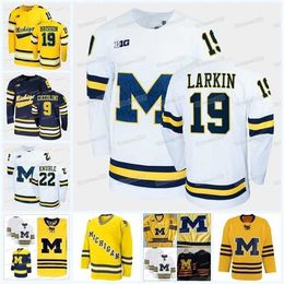 Gla MitNess Michigan Wolverines Hockey Jersey Owen Power Nick Pastujov Griffin Luce Garrett Van Wyhe Jack Becker Nick Blankenburg Eric Ciccolini Luke