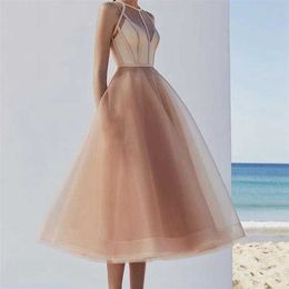 Party Dresses Tulle Maxi Short Prom Dresses Women Formal Party Night TeaLength Pink Vestidos Gala Robes Sleeveless Elegant Evening Gowns 220923