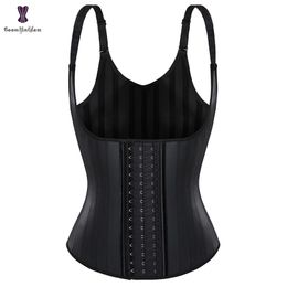 Women's Shapers Waist Tummy Latex Body Slimming Shapewear Vest Trainer Sweat Sport Belly Sheath Modelling Straps Steel Boned Posture 220923