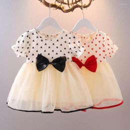 Girl Dresses Melario Dress Kids Baby Girls Lovely Birthday 2022 Summer Short Sleeve Bow Ruffles Party Gown Clothing