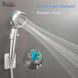 Bathroom Shower Heads Zloog Head 360 Degrees Rotating With Small Fan Washable Handheld High Pressure Spray Nozzle 220922