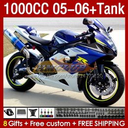 Injection Mold Fairings & Tank For SUZUKI GSXR 1000 CC K5 GSX-R1000 05-06 Bodywork 157No.117 GSXR-1000 GSXR1000 2005 2006 GSX R1000 1000CC 05 06 OEM Fairing factory blue